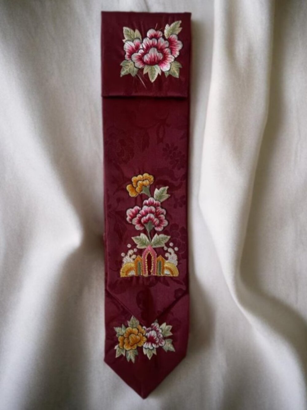 Embroidered Korean Daenggi Hair Ribbon - Picture 2 of 5